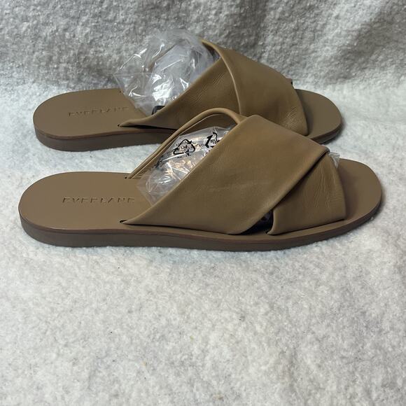 Everlane The Day Leather Crossover Sandals Light Brown Women Sz 6 Slip On Slide - Picture 6 of 10